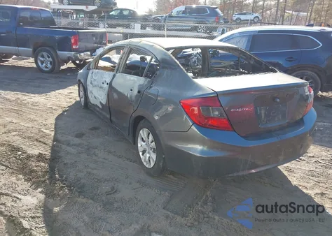 2012 Honda Civic Lx z USA, uszkodzony, nr VIN 2HGFB2F56CH596137